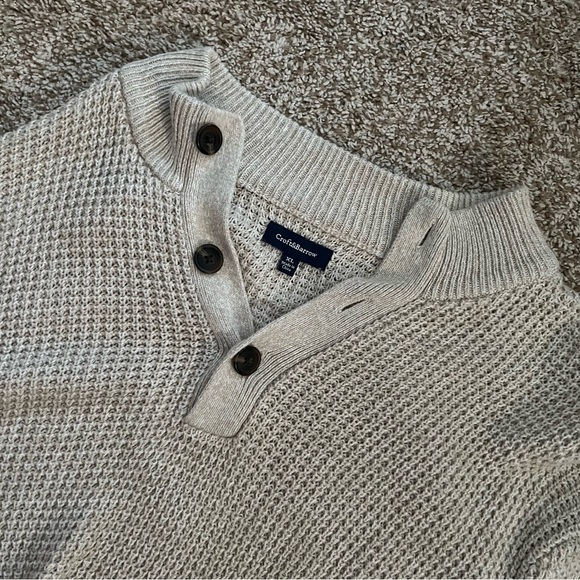 Croft & Barrow Cream Oatmeal Knit Sweater - Picture 3 of 5